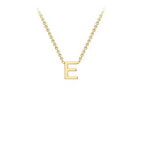 9K Yellow Gold 'E' Initial Adjustable Necklace 38cm/43cm | The Jewellery Boutique Australia