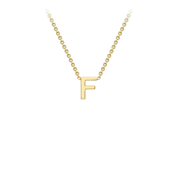 9K Yellow Gold 'F' Initial Adjustable Necklace 38cm/43cm | The Jewellery Boutique Australia