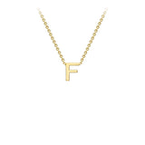 9K Yellow Gold 'F' Initial Adjustable Necklace 38cm/43cm | The Jewellery Boutique Australia