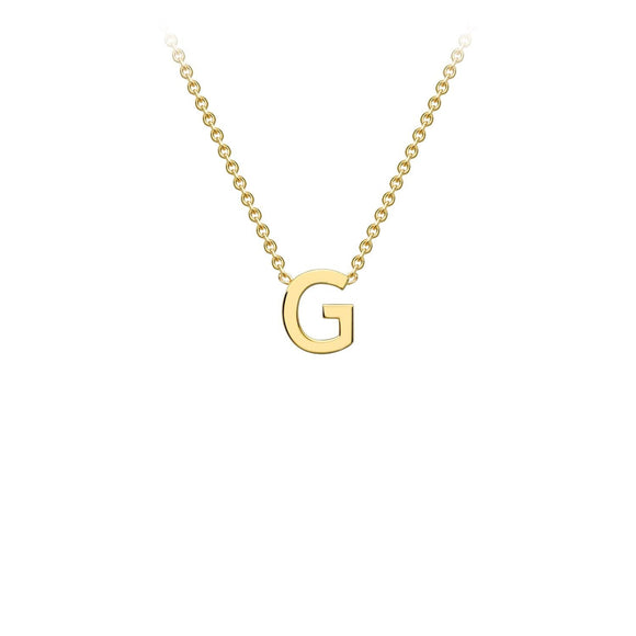 9K Yellow Gold 'G' Initial Adjustable Necklace 38cm/43cm | The Jewellery Boutique Australia