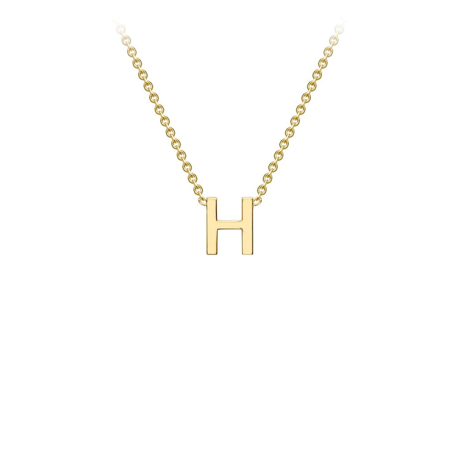 9K Yellow Gold 'H' Initial Adjustable Necklace 38cm/43cm | The Jewellery Boutique Australia