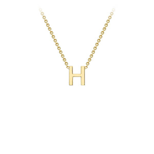 9K Yellow Gold 'H' Initial Adjustable Necklace 38cm/43cm | The Jewellery Boutique Australia