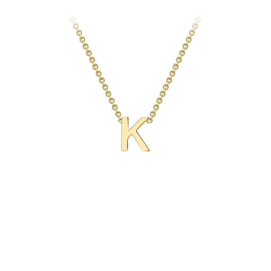 9K Yellow Gold 'K' Initial Adjustable Necklace 38cm/43cm | The Jewellery Boutique Australia