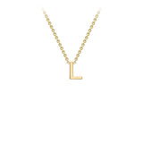9K Yellow Gold 'L' Initial Adjustable Necklace 38cm/43cm | The Jewellery Boutique Australia