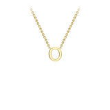 9K Yellow Gold 'O' Initial Adjustable Necklace 38cm/43cm | The Jewellery Boutique Australia
