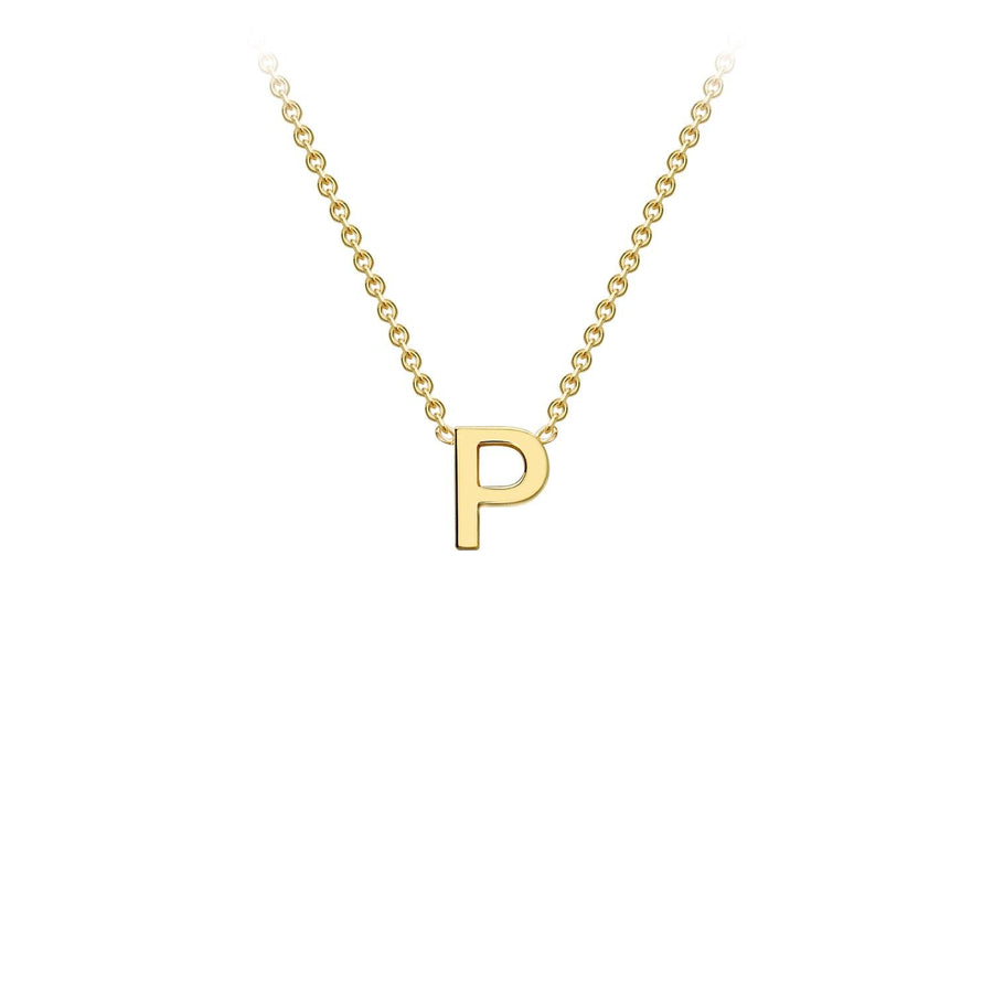 9K Yellow Gold 'P' Initial Adjustable Necklace 38cm/43cm | The Jewellery Boutique Australia