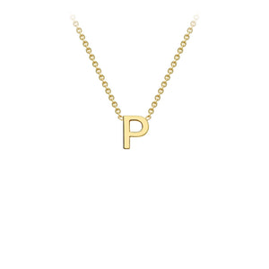 9K Yellow Gold 'P' Initial Adjustable Necklace 38cm/43cm | The Jewellery Boutique Australia