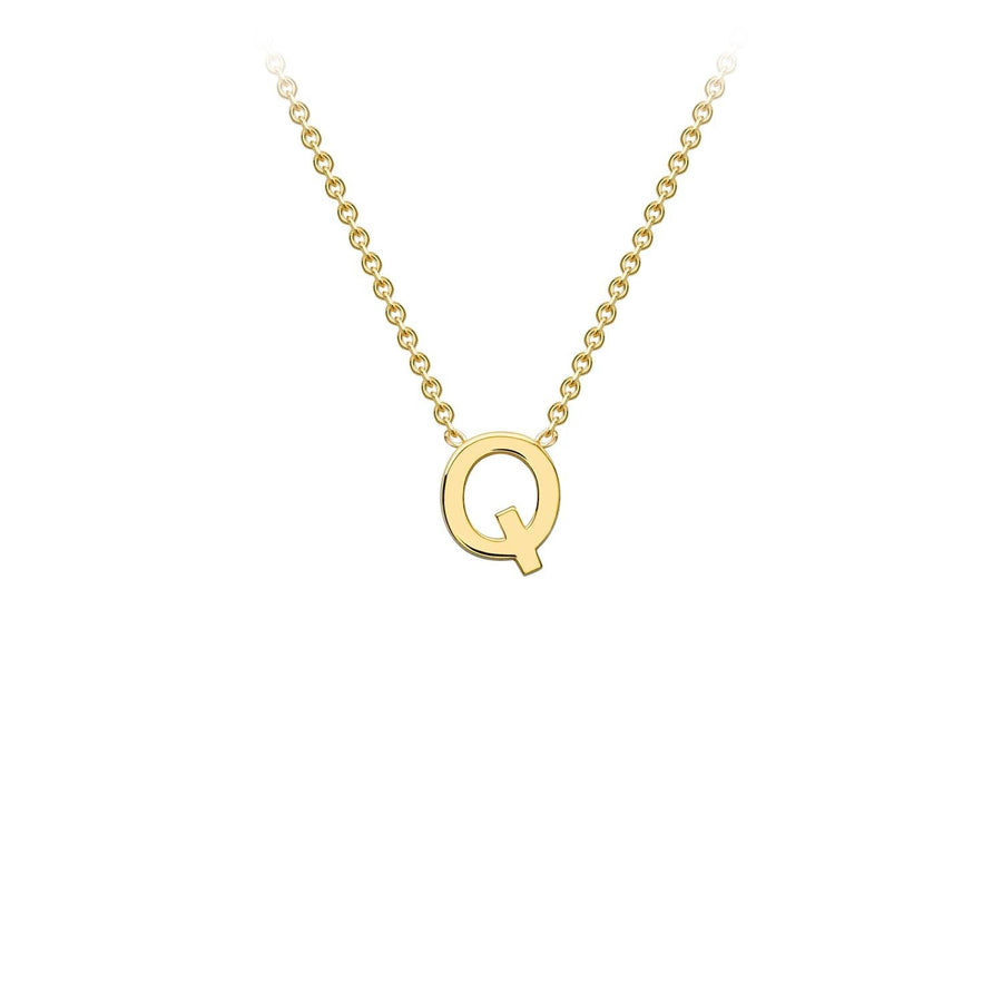 9K Yellow Gold 'Q' Initial Adjustable Necklace 38cm/43cm | The Jewellery Boutique Australia