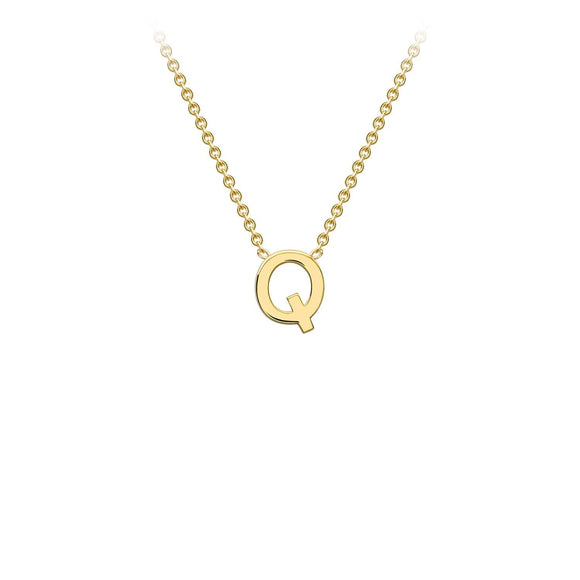 9K Yellow Gold 'Q' Initial Adjustable Necklace 38cm/43cm | The Jewellery Boutique Australia
