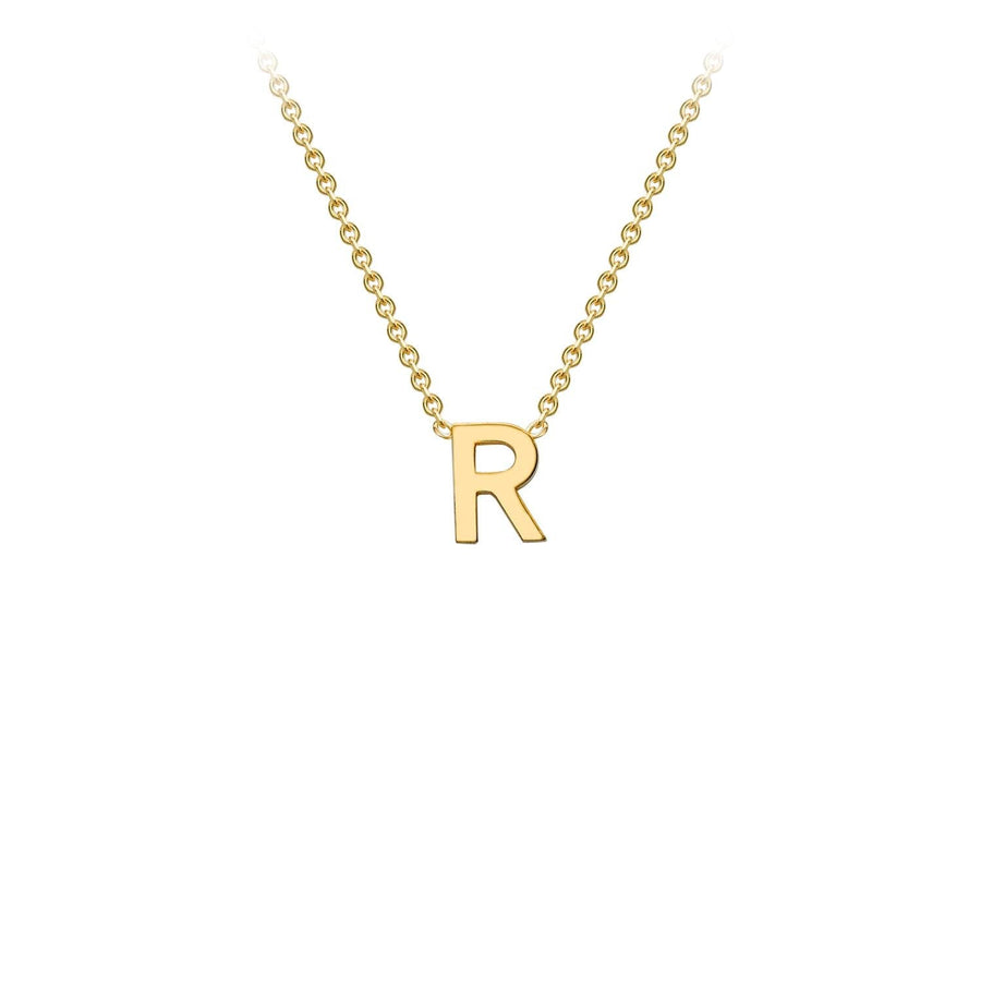 9K Yellow Gold 'R' Initial Adjustable Necklace 38cm/43cm | The Jewellery Boutique Australia