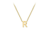 9K Yellow Gold 'R' Initial Adjustable Necklace 38cm/43cm | The Jewellery Boutique Australia