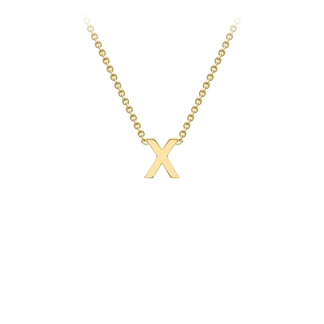 9K Yellow Gold 'X' Initial Adjustable Necklace 38cm/43cm | The Jewellery Boutique Australia