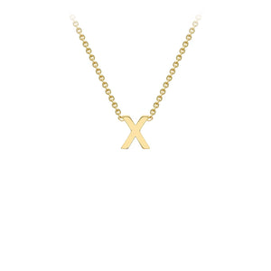 9K Yellow Gold 'X' Initial Adjustable Necklace 38cm/43cm | The Jewellery Boutique Australia