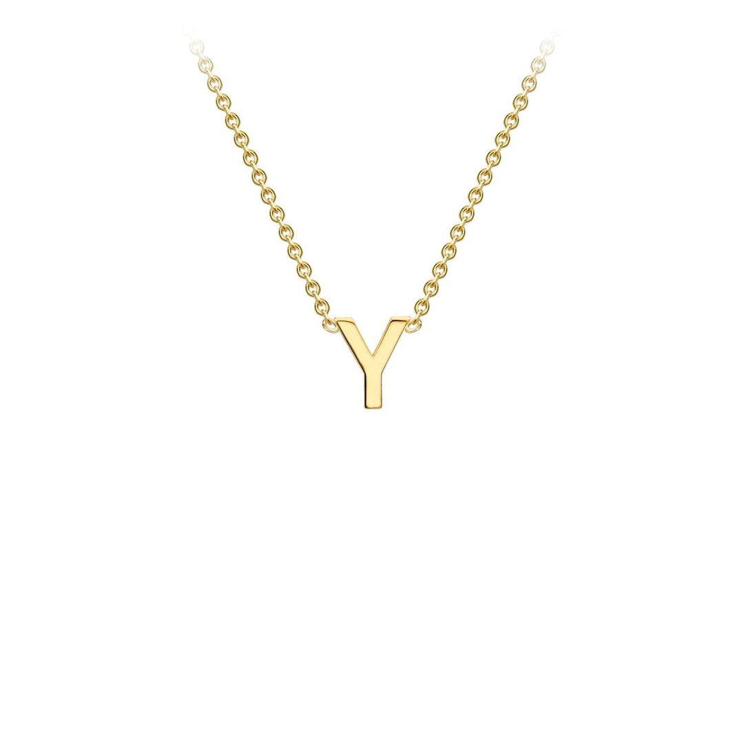 9K Yellow Gold 'Y' Initial Adjustable Necklace 38cm/43cm | The Jewellery Boutique Australia