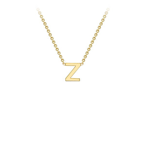 9K Yellow Gold 'Z' Initial Adjustable Necklace 38cm/43cm | The Jewellery Boutique Australia