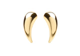 9K Yellow Gold Curved Stud Earrings 12mm