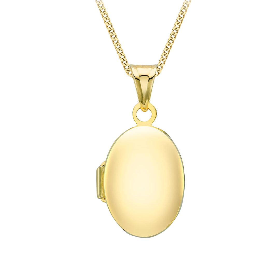 9K Gold Small Oval Locket Pendant