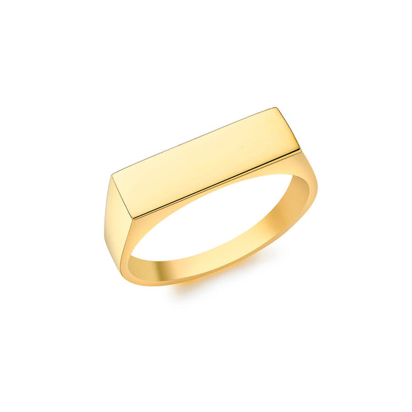 9K Yellow Gold 16.5mm x 5.5mm Rectangular Signet Ring