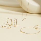 Ania Haie 14kt Gold White Sapphire Hoop Earrings EAU007-04YG