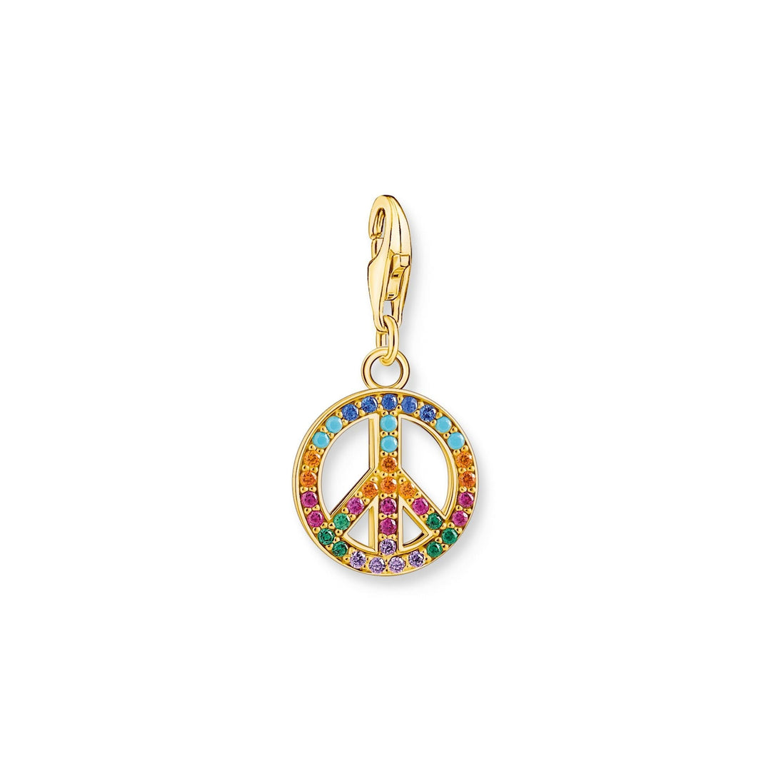 Thomas Sabo Charm pendant peace with colourful stones gold CC1898