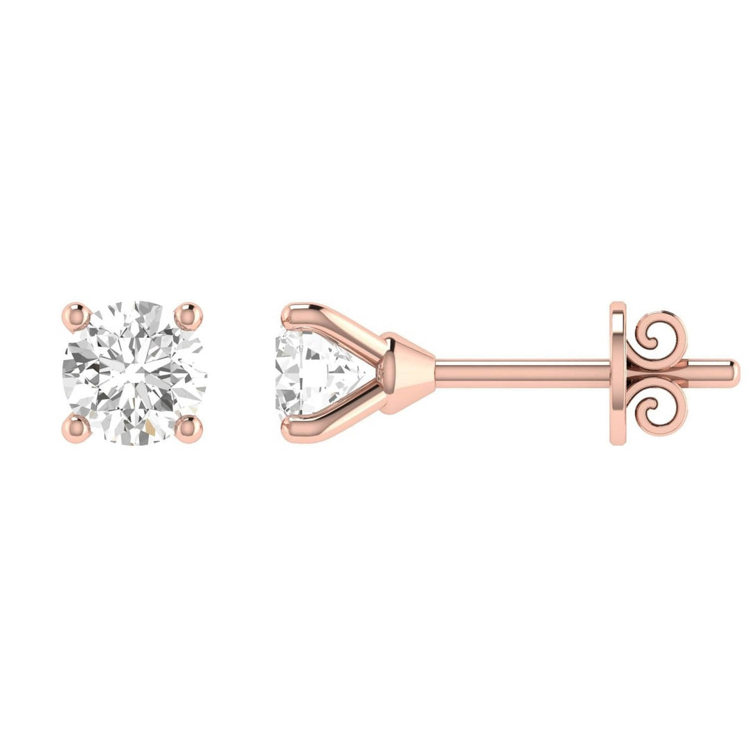 Diamond Stud Earrings with 1.00ct Diamonds in 18K Rose Gold - 18RCE100