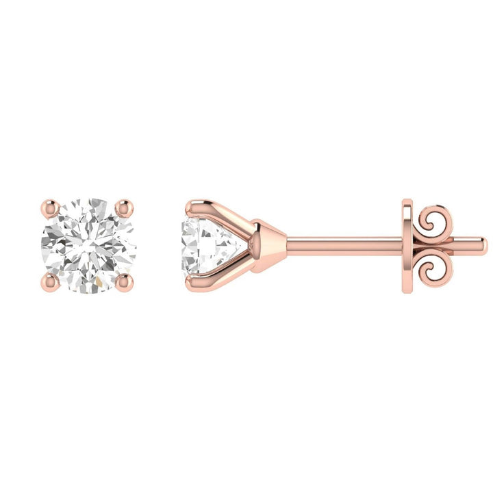 Diamond Stud Earrings with 0.30ct Diamonds in 18K Rose Gold - 18RCE30