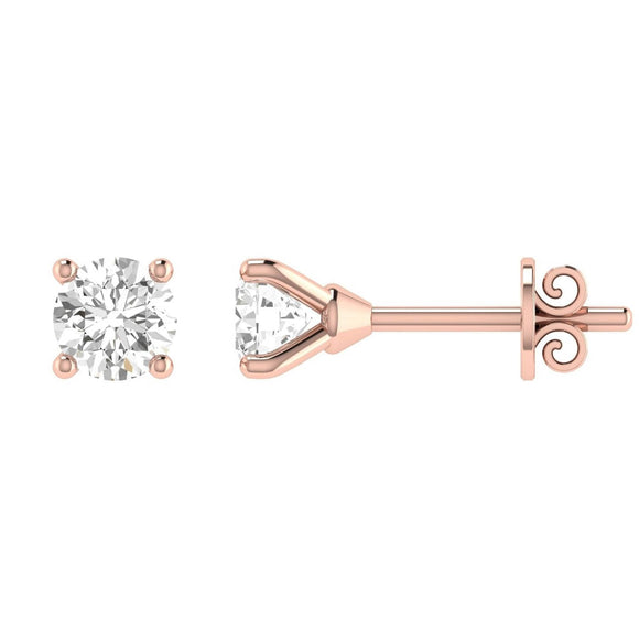 Diamond Stud Earrings with 0.40ct Diamonds in 18K Rose Gold - 18RCE40