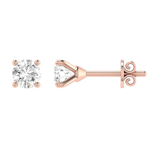 Diamond Stud Earrings with 0.75ct Diamonds in 18K Rose Gold - 18RCE75