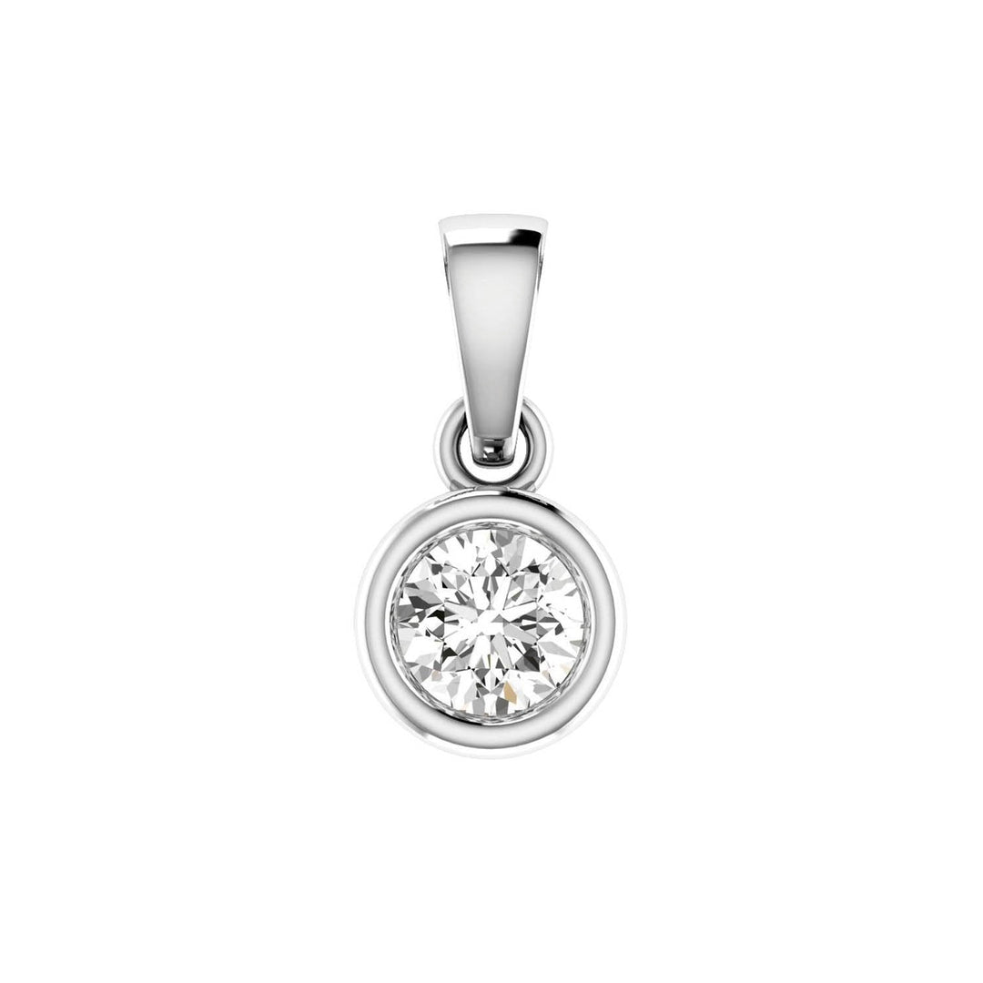 Diamond Solitaire Pendant with 0.25ct Diamonds in 18K White Gold - 18WBP25