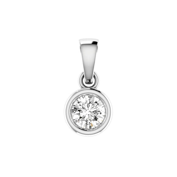 Diamond Solitaire Pendant with 0.40ct Diamonds in 18K White Gold - 18WBP40