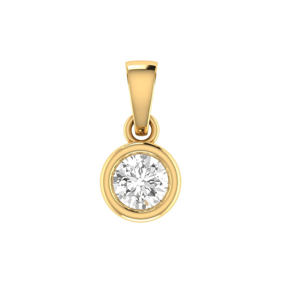 Diamond Solitaire Pendant with 0.30ct Diamonds in 18K Yellow Gold - 18YBP30