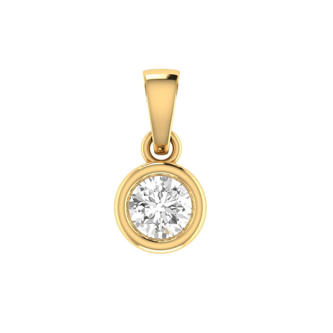 Diamond Solitaire Pendant with 0.50ct Diamonds in 18K Yellow Gold - 18YBP50