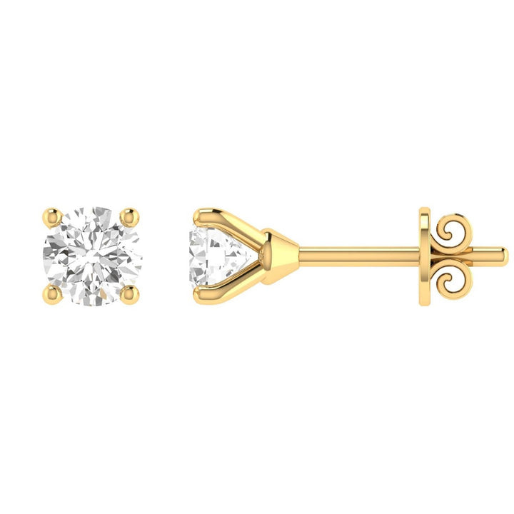 Diamond Stud Earrings with 0.50ct Diamonds in 18K Yellow Gold - 18YCE50