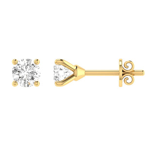 Diamond Stud Earrings with 0.75ct Diamonds in 18K Yellow Gold - 18YCE75