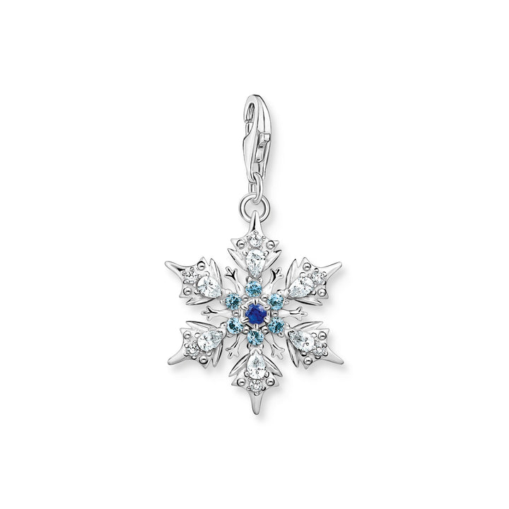 Thomas Sabo Charm pendant snowflake with blue stones silver