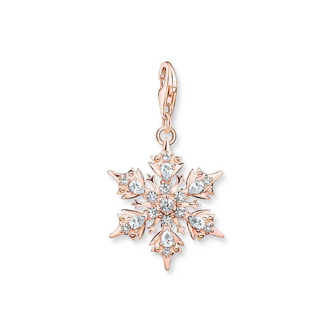 Thomas Sabo Charm pendant snowflake with white stones rose gold CC1903