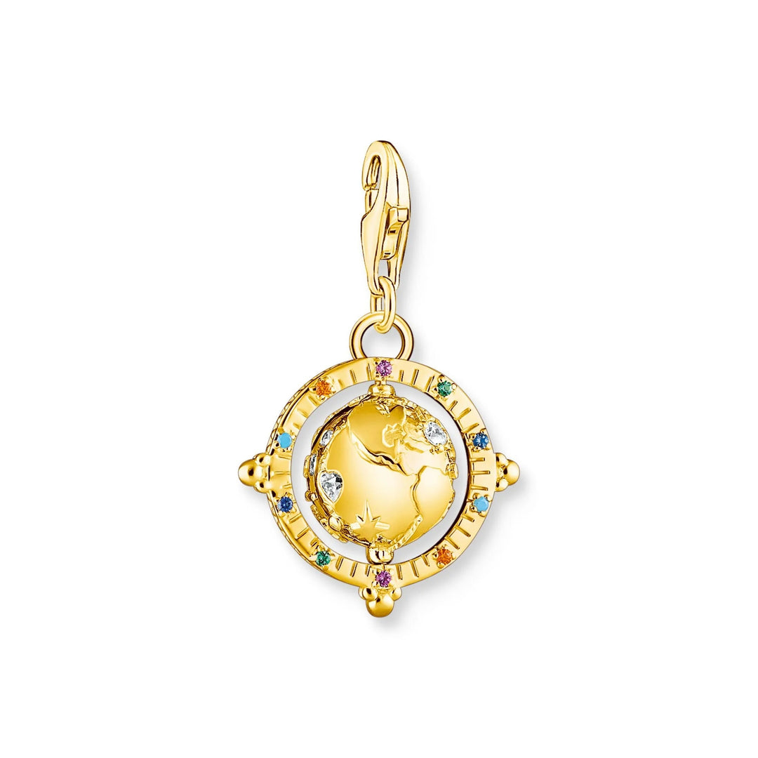 THOMAS SABO Charm Pendant Vintage Globe Gold Multi Stone CC1923