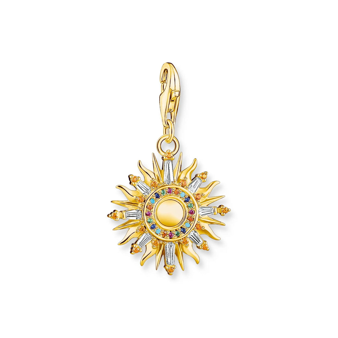 THOMAS SABO Charm Pendant Sun Gold Multicoloured Stones CC1935