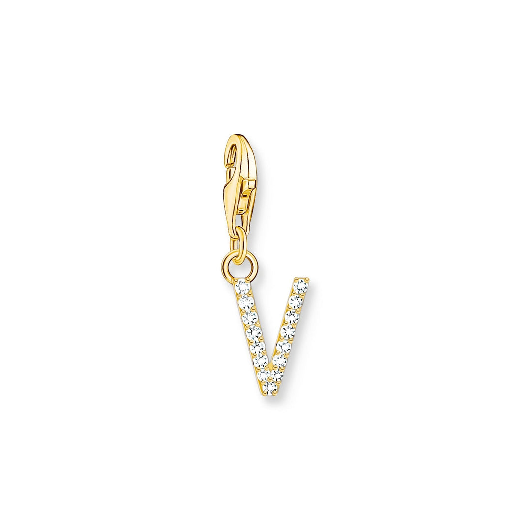 THOMAS SABO Charm Pendant Letter V Gold Plated Cc1985