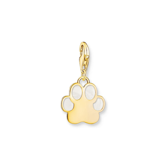 THOMAS SABO Gold Charm Pendant Dog Paw with Cold Enamel CC2014