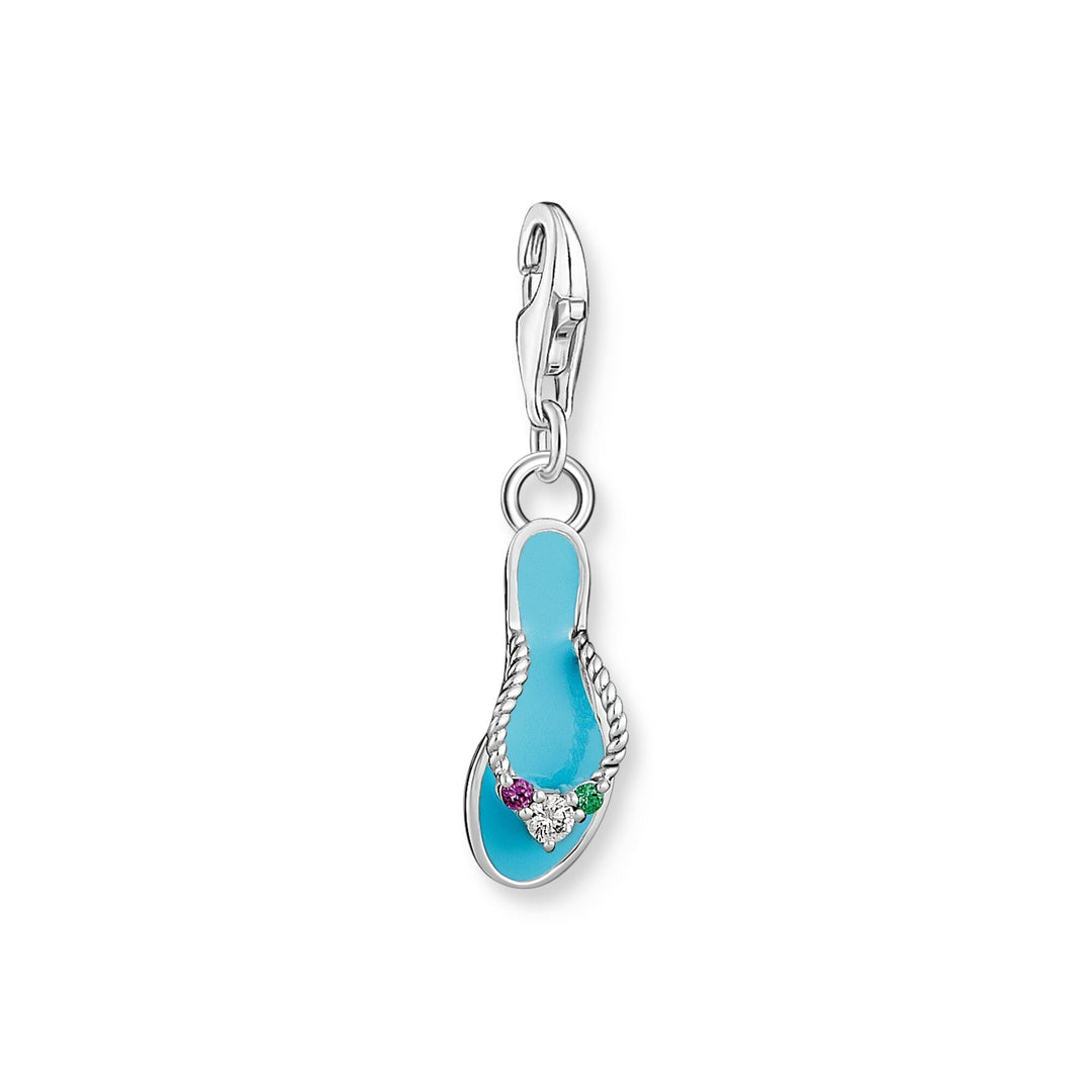 THOMAS SABO Charm Pendant Flip Flop with Colourful Stones Silver CC2025