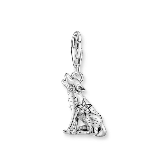 THOMAS SABO Silver Wolf Charm With Moon And Star CC2054
