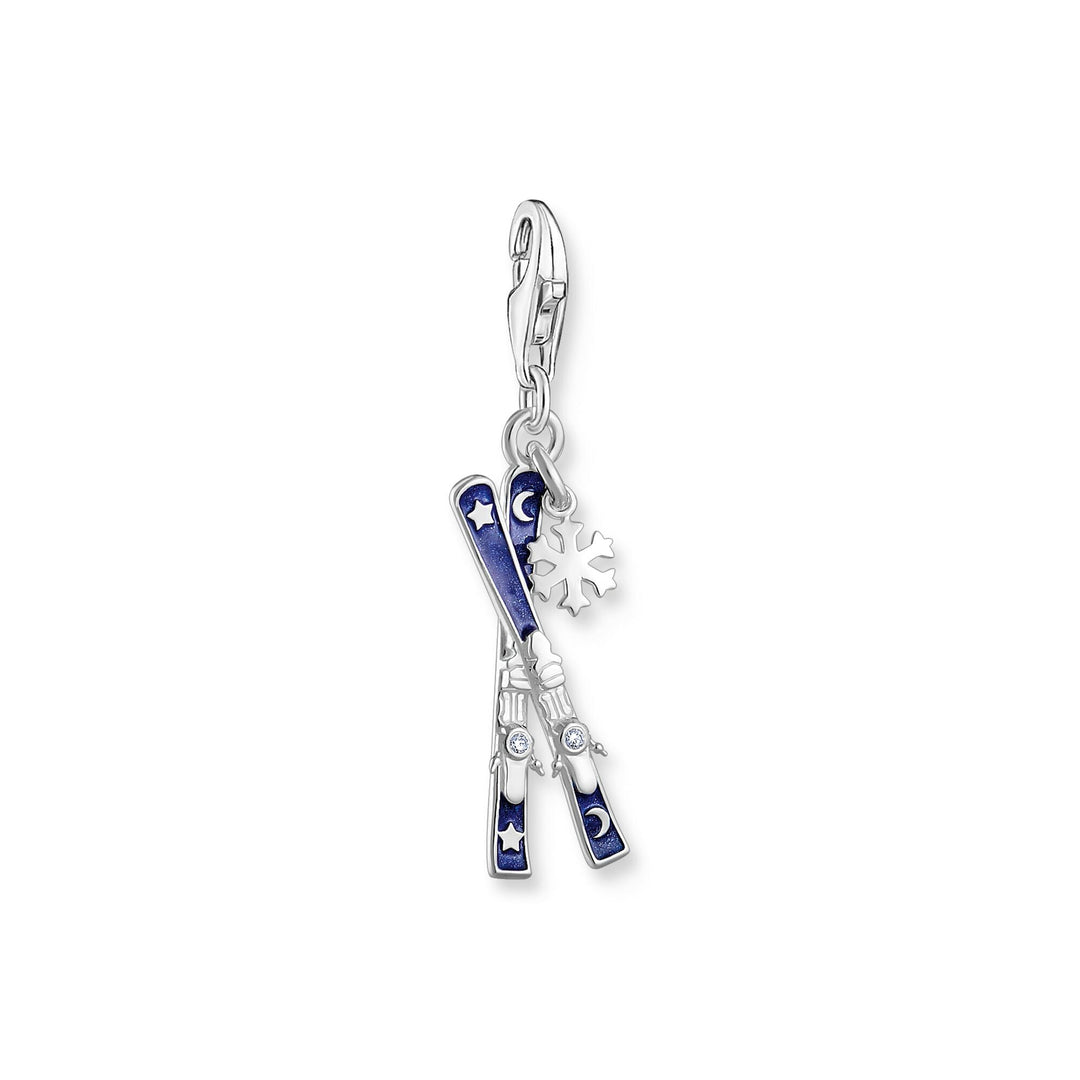 THOMAS SABO Silver Charm Blue Skis With Snowflake Charm CC2059