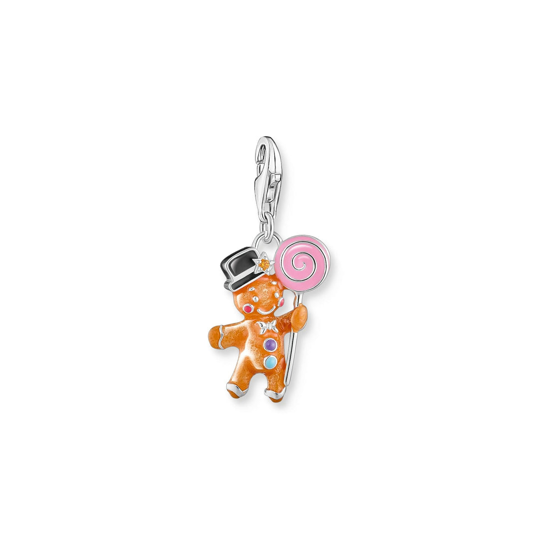 THOMAS SABO Silver Blackened Gingerbread Man Charm With Lollipop CC2064