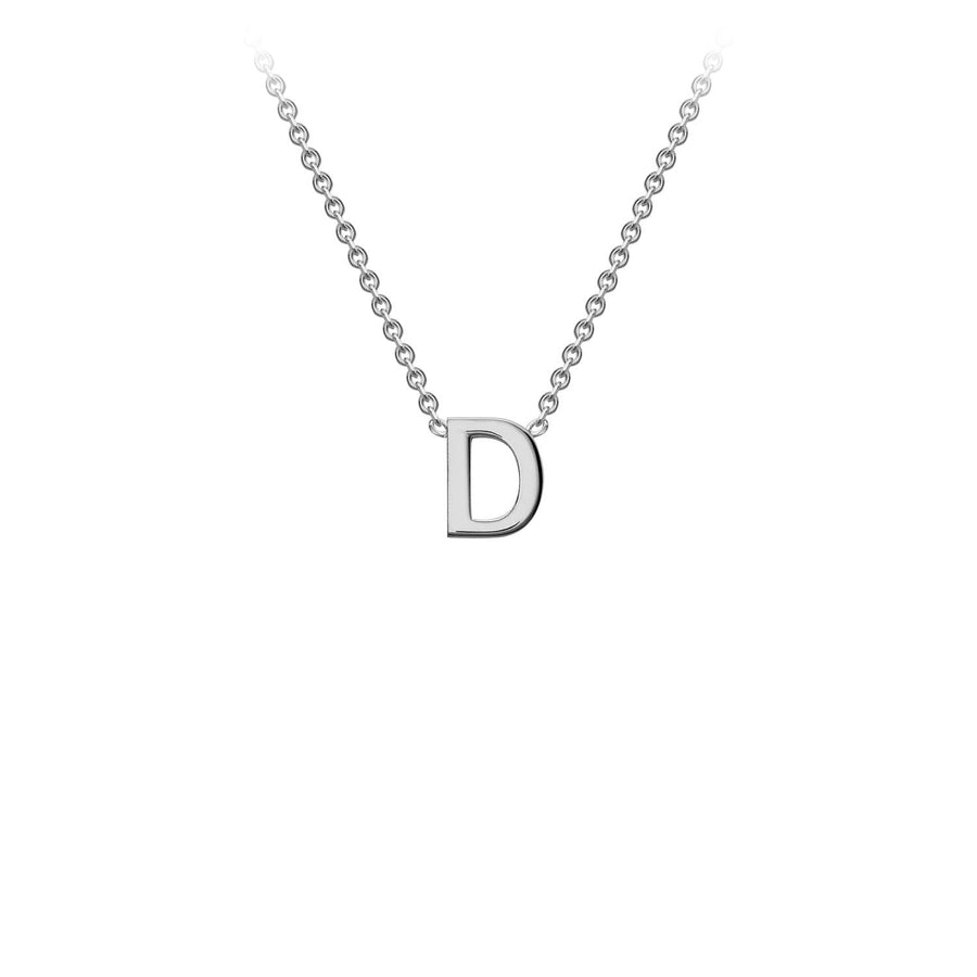 9K White Gold 'D' Initial Adjustable Necklace 38cm/43cm | The Jewellery Boutique Australia