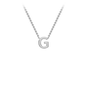 9K White Gold 'G' Initial Adjustable Necklace 38cm/43cm | The Jewellery Boutique Australia