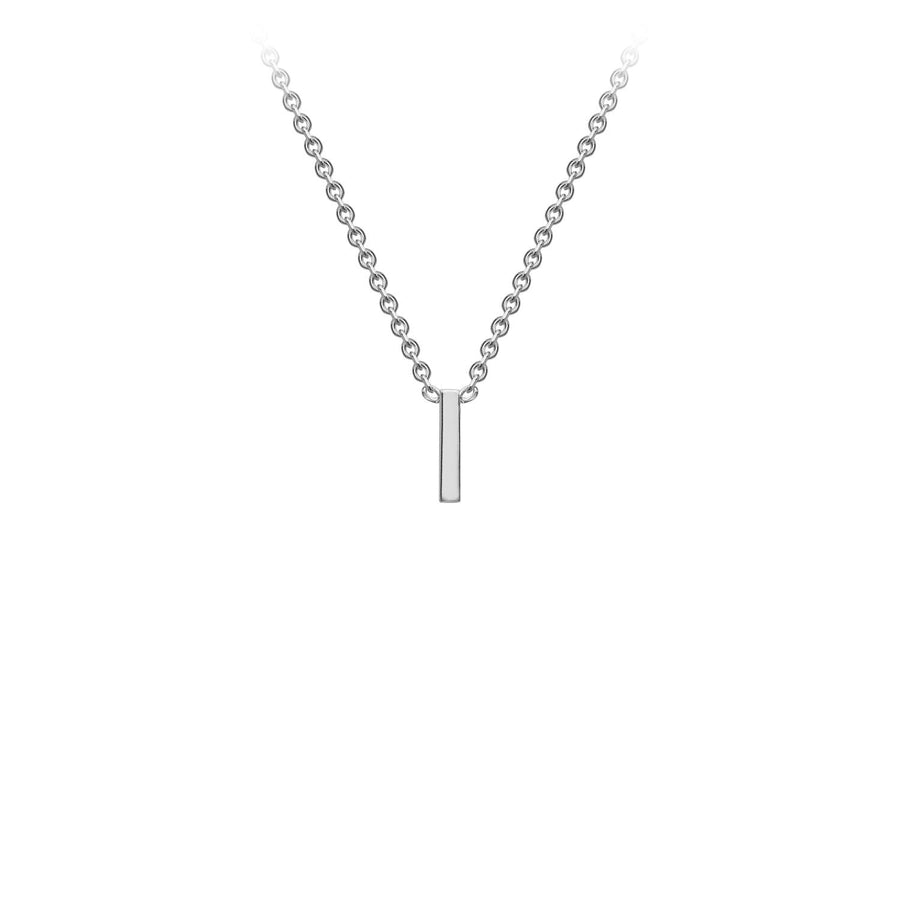 9K White Gold 'I' Initial Adjustable Necklace 38cm/43cm | The Jewellery Boutique Australia