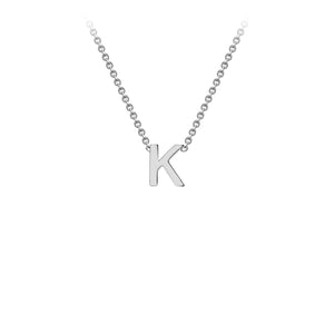 9K White Gold 'K' Initial Adjustable Necklace 38cm/43cm | The Jewellery Boutique Australia