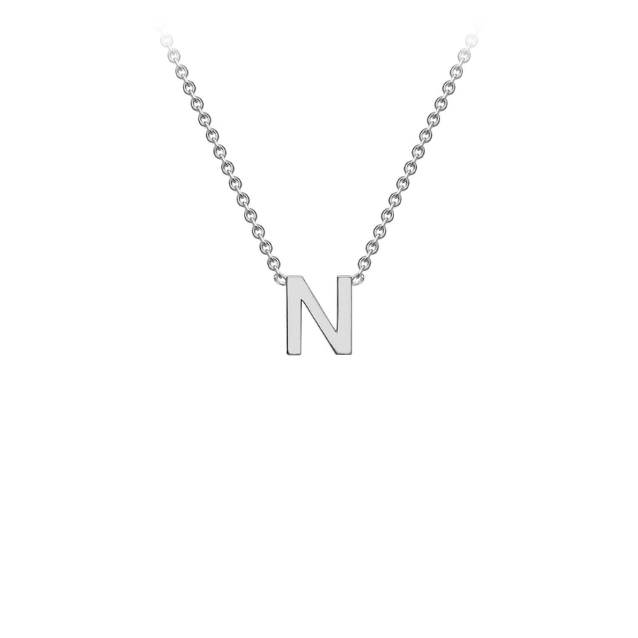 9K White Gold 'N' Initial Adjustable Necklace 38cm/43cm | The Jewellery Boutique Australia