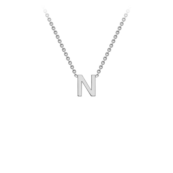 9K White Gold 'N' Initial Adjustable Necklace 38cm/43cm | The Jewellery Boutique Australia